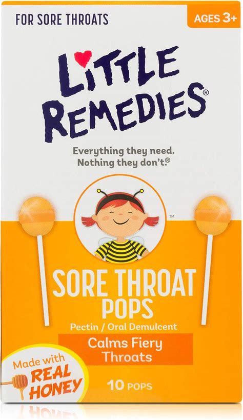 Little Remedies Sore Throat Pops With Real Honey For Kids 3 Soothing