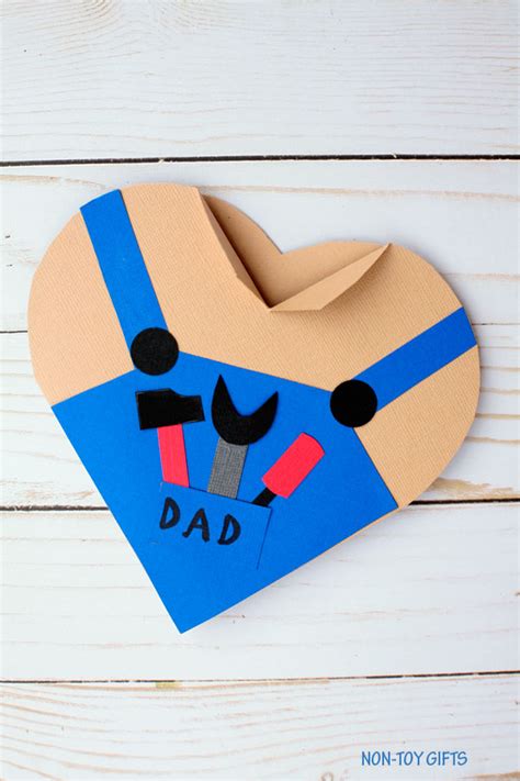 A father's day card is a touching and straightforward way that you can let the dad in your life know how much you love him and what he means to you. Father's Day Handy Dad Heart Card Kids Can Make For Dad Or ...