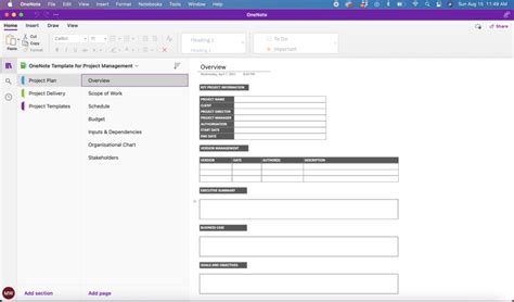 Onenote Template For Project Management The Better Grind