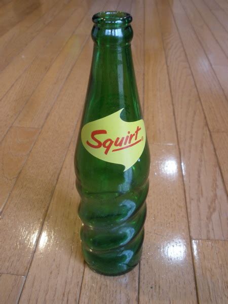 Early S SQUIRT SWIRL SODA BOTTLE Green Glass SUPERNOVA ANTIQUES