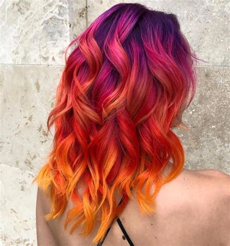 colorear hair styles vibrant hair colors sunset hair