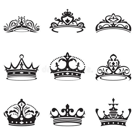 Black Crown Icon Sets Stock Vector Illustration Of Pattern 79607980