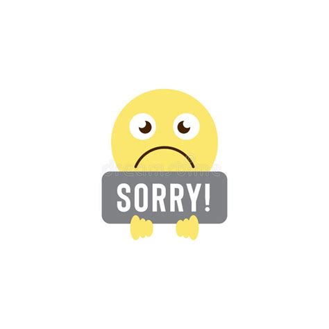 Sorry Emoticons Vector Icon Symbol Isolated On White Background Stock