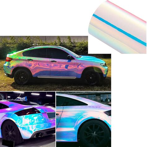 Decals And Stickers Diy Holographic Rainbow Neo Chrome Car Vinyl Wrap
