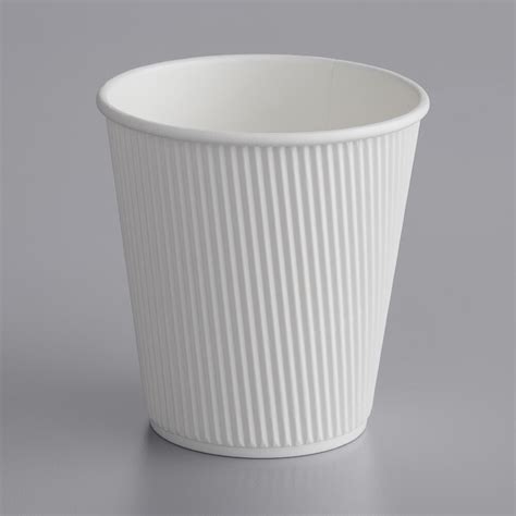 Choice 10 Oz Double Wall Ripple White Paper Hot Cup 500case