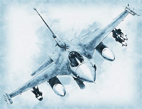 F 16 Fighting Falcon 08 Painting By Am Fineartprints
