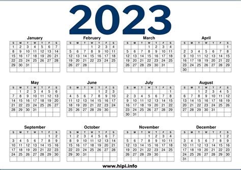 2023 Year Calendar Yearly Printable Download 2023 Printable Calendars