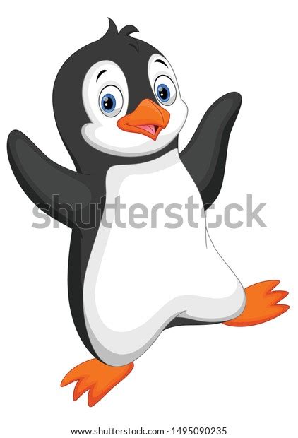 Cute Baby Penguin Cartoon Isolated On Stock Vector Royalty Free