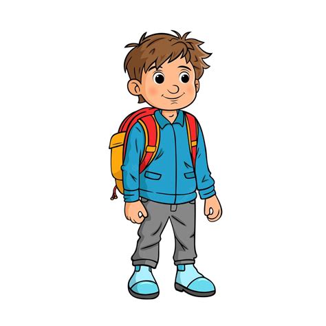 Premium Vector Teenage Student With Backpack Vector Illustration