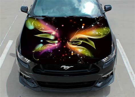 Abstract Butterfly Car Hood Wrap Decal Vinyl Sticker Full Color Graphic