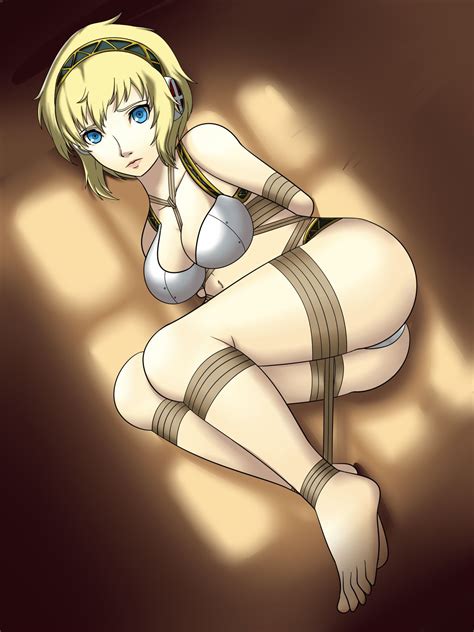 rule 34 1girl 1girls aegis persona aigis persona android arms tied behind back blonde hair