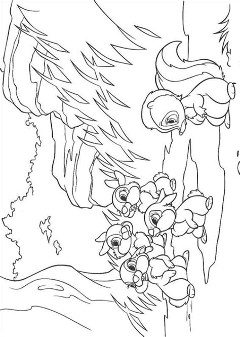 Bambi flower and thumper coloring page. Kids-n-fun.com | 29 coloring pages of Bambi 2