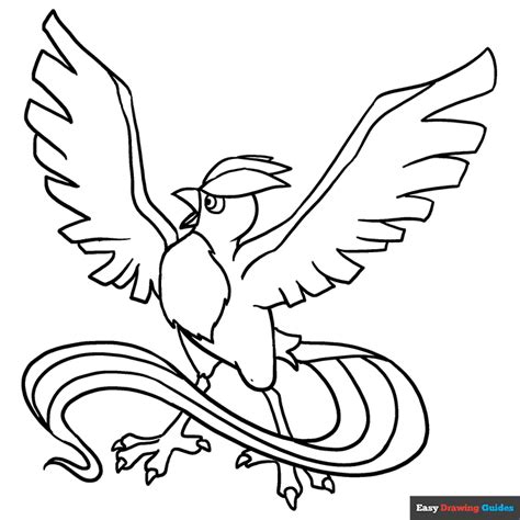 Articuno Coloring Page Easy Drawing Guides