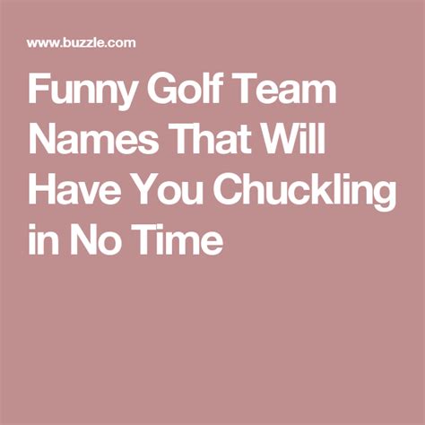 Funny Golf Team Names That Will Have You Chuckling In No