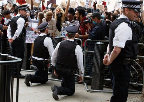 Black Lives Matter Protesters And Police Clash Outside Downing Street
