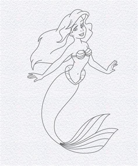 How To Draw The Little Mermaid Step By Step Drawing Of Ariel