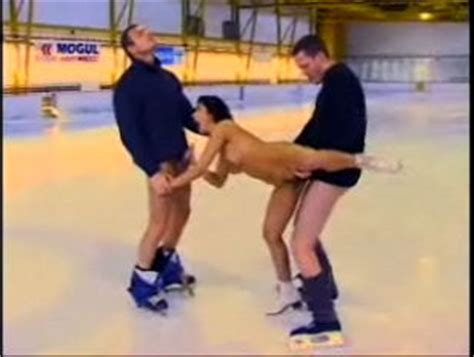 Figure Skater Mandy Threesome On The Ice. 