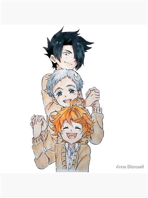 The Promised Neverland Cute Ray Emma And Norman Poster