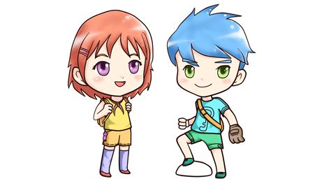 Little Anime Boy And Girl Png Image Purepng Free