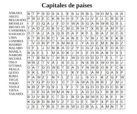 Buy Sopa De Letras Pa Ses Y Capitales Del Mundo Letra Grande En Sexiz Pix