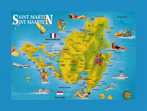 Detailed Travel Illustrated Map Of Sint Maarten Saint Martin Saint