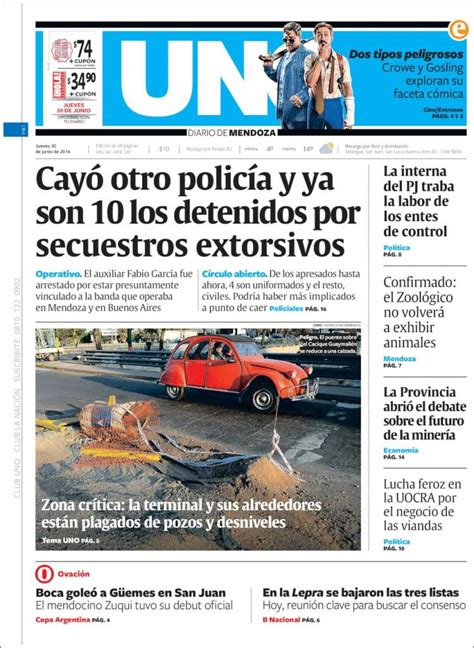 Periódico Diario Uno Argentina Periódicos De Argentina Toda La Prensa De Hoy