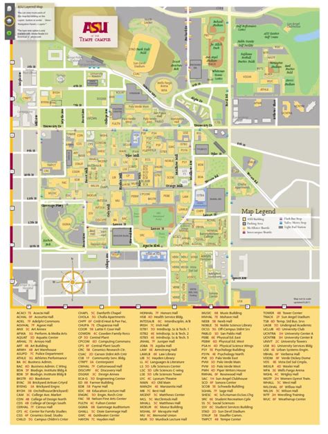 Asu Tempe Map Arizona State University Sports