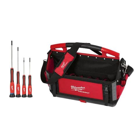 Milwaukee Packout 20 In Tote And 4 Piece Precision Screwdriver Set 5