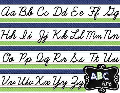 Cursive Alphabet For Classroom Wall Printable