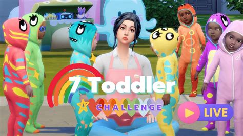 Live 🌈 ชีมี๊และสายรุ้งทั้ง 7 The Sims 4 7 Toddler Challenge Youtube