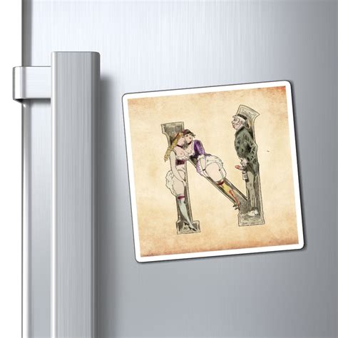 Magnet Featuring The Letter N From The Erotic Alphabet 1880 By Frenc Flashback Shop