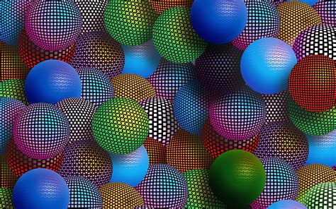 Multicolored Patterned Spheres 3d Wallpaper 2560x1600