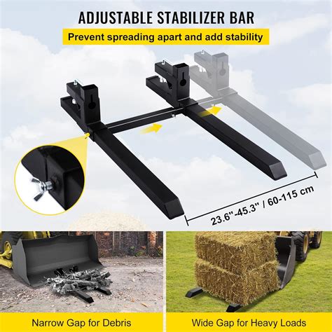 Heavy Equipment Attachments Clamp On Pallet Forks Loader Bucket 4000lb