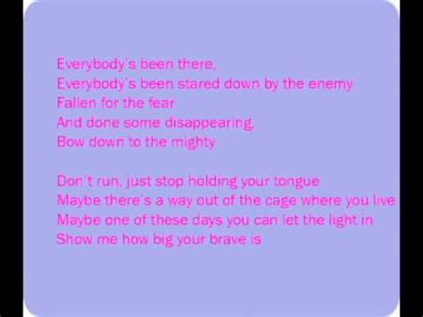 New empire in a breath lyrics video. Brave lyrics by Sara Bareilles - YouTube