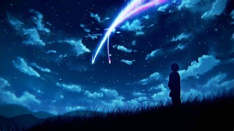 Night Sky Scenery Clouds Stars Anime Your Name Wallpaper Wallpaper