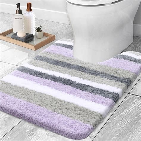 Buganda Microfiber Striped Bathroom Rugs Bath Mat Extra