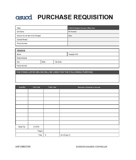 Requisition Form Templates Free Sample Templates