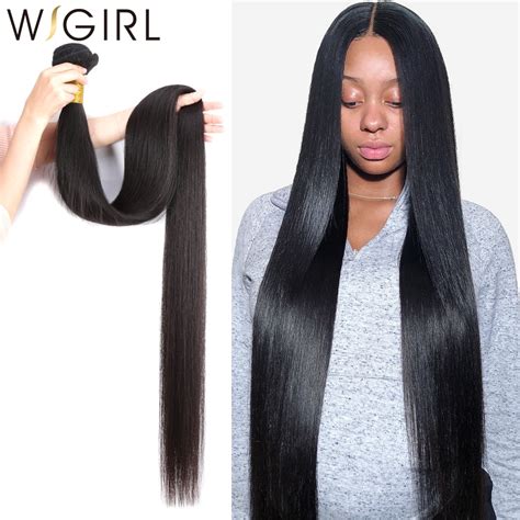 Wigirl Brazilian Hair Weave Bundles Straight 100 Human Hair 30 32 Inch