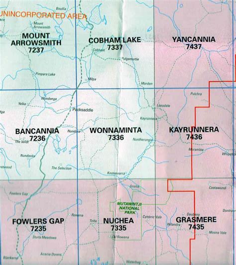 Wonnaminta 7336 Nsw Topographic Map Abc Maps