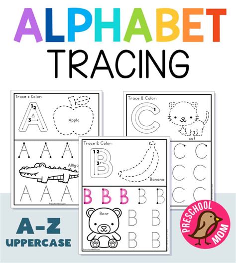 Alphabet Tracing Worksheets Preschool Mom