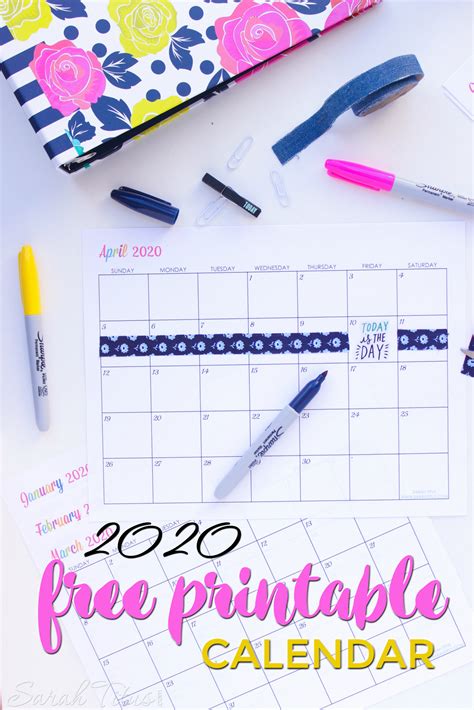 Custom Editable 2020 Free Printable Calendars Sarah Titus From