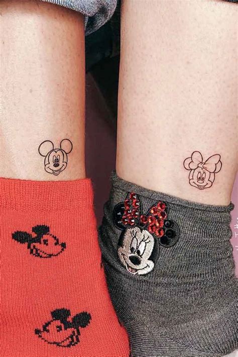 Mickey And Minnie Mouse Couple Tattoos
