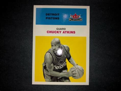 2001 02 Fleer Platinum Basketball Chucky Atkins 106 Detroit Pistons