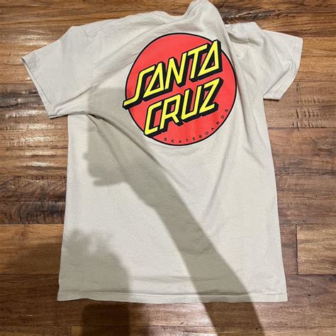 Santa Cruz Mens Tan And Cream T Shirt Depop