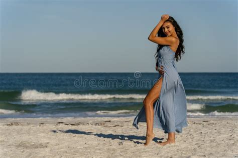 Lovely Mixed Race Bikini Model Posing Outdoors On A Caribbean Beach Stock Image Image Of