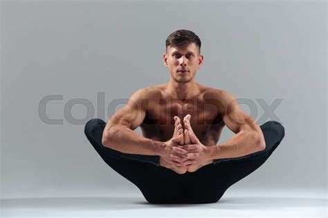Handsome Man Doing Yoga Pose Stock Image Colourbox