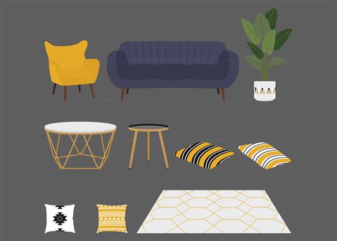 Home Decor Clip Art Set 1, Furniture Clipart (836882) | Illustrations