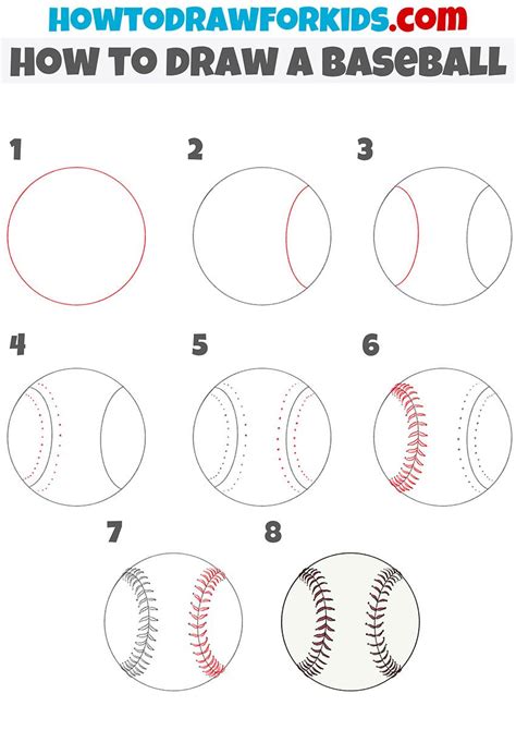 How To Draw A Baseball Easy Drawing Tutorial For Kids Drawing