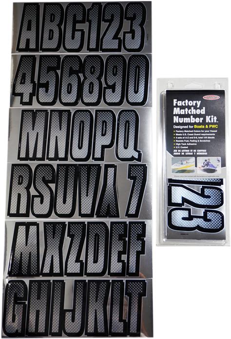 Chrome And Black Boat Lettering Registration Numbers 300