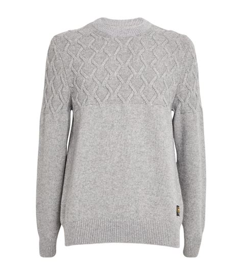 Barbour International Grey Cable Knit Sweater Harrods Uk